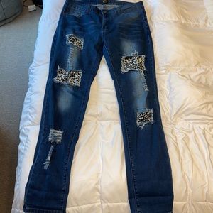 COPY - L&B skinny ripped leopard jeans